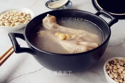 lentils, bean, chicken feet soup