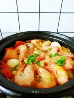 Cheese juice shrimp pan