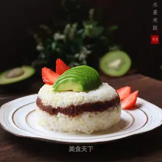Quick food, fruit and rice
