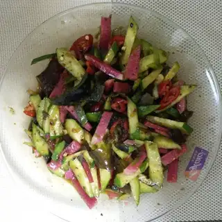 cucumber with pineapple eggs