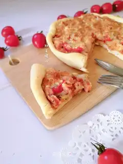 Baked sausage pizza