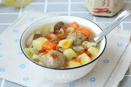 Meatball spicy soup