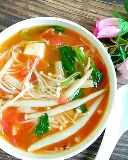 Golden Tomato Tofu soup