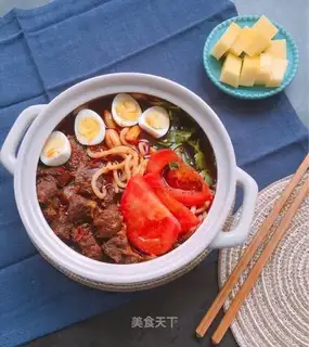 Homemade beef noodles