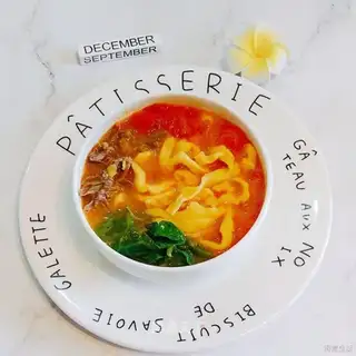 Red egg noodles