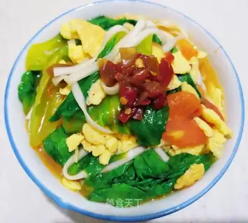 Tomato eggnog noodles