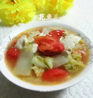 Tofu with tomato cabbage