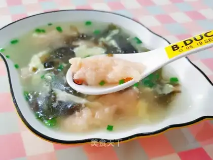Shrimp pickles and egg soup