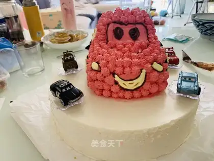 Yogurt mousse car cake