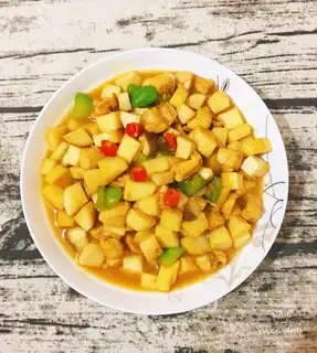Little fried chicken apricot mushroom