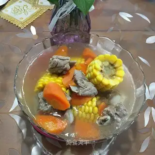 Carrot corn ribs soup