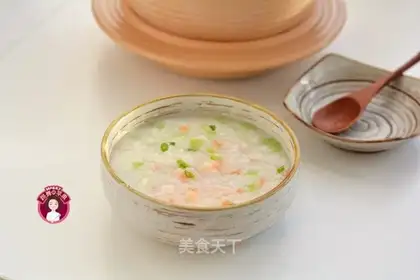 Shrimp vegetable greasy pan porridge