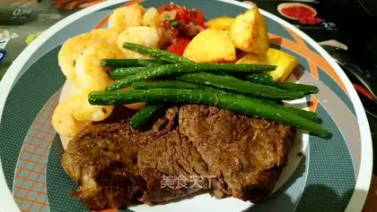 The rib-eye steak platter