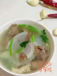 The radish lamb soup