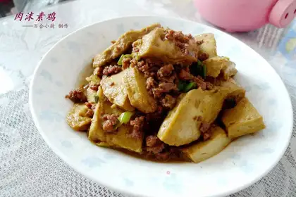 Vegetable chicken with minced pork