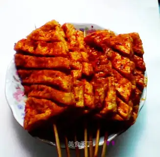 Microwave oven tofu kebabs
