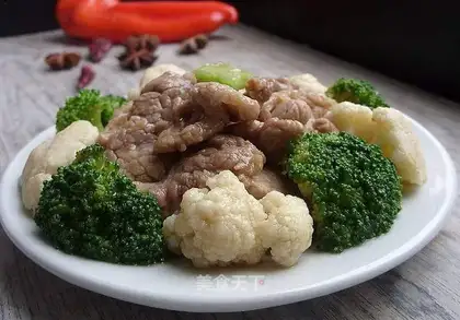 Beef with double flowers