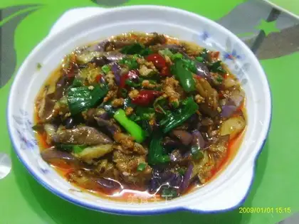 Sichuan-style pork and eggplant