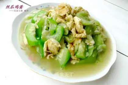 Scrambled eggs with loofah