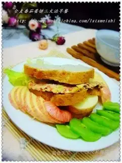 whole-wheat tomato cake sandwich
