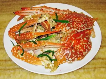 stir-fried crab with ginger and shallot