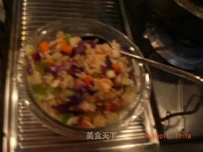 Shrimp fried rice with milk flavor