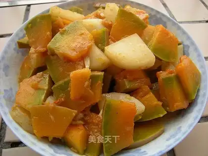 Stewed pumpkin with radish