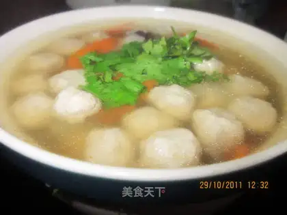 Black gourd boiled meatballs