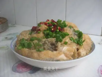 Steamed fish with sweet potato flour