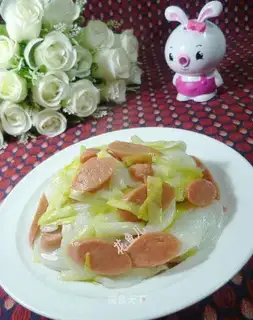 Scrambled ham and sausage fried cake