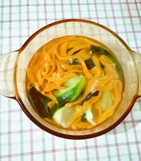 Homemade pumpkin noodles