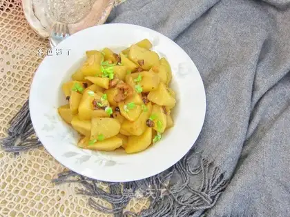 Potato with abalone sauce