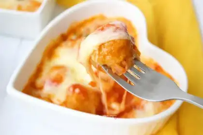 Cheese juice fishballs