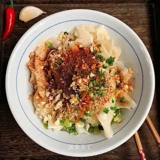 The dumplings, the oil, the noodles