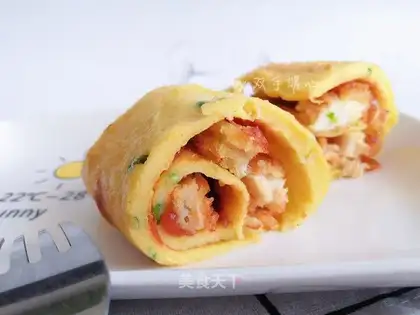 Onion egg burrito