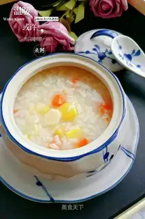 Three-colour rice porridge