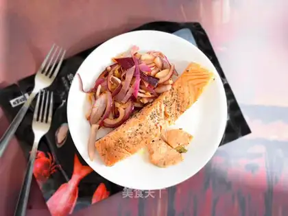 Fried salmon