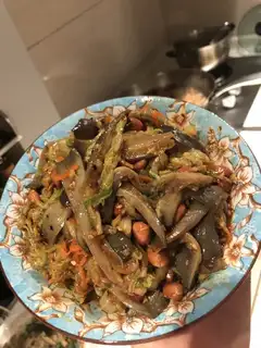 Mushrooms and cabbage