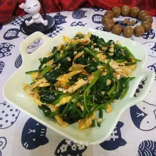 Egg silk, spinach