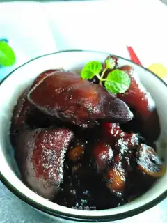 Red burning pig hoof