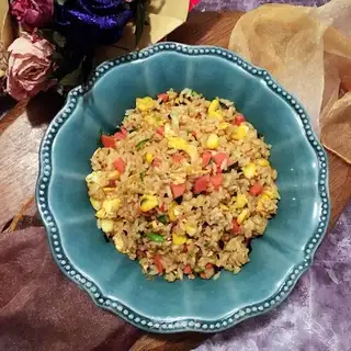Curry ham and sausage fried rice