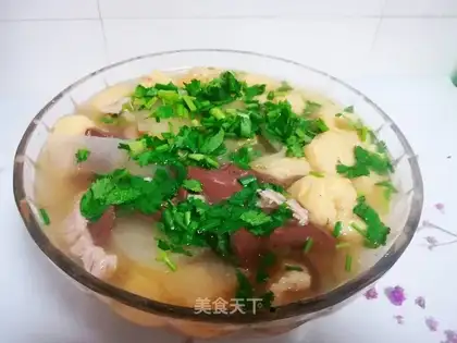 Duck blood fan soup