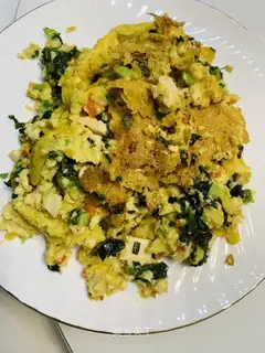 Fried egg tofu wheat