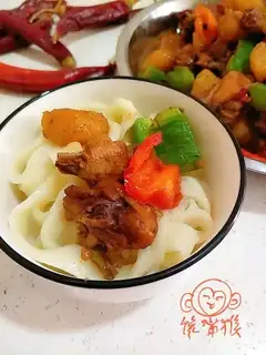 Big chicken noodles