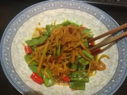 Carrot. Dutch beans