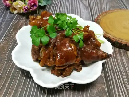 Red burning pig hoof