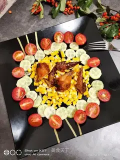Quail salad of corn