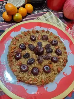 Dry, black, sugary rice