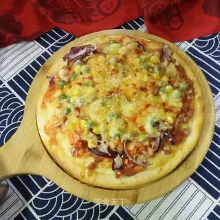 Blue bean corn pizza
