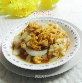 Duck egg and cabbage